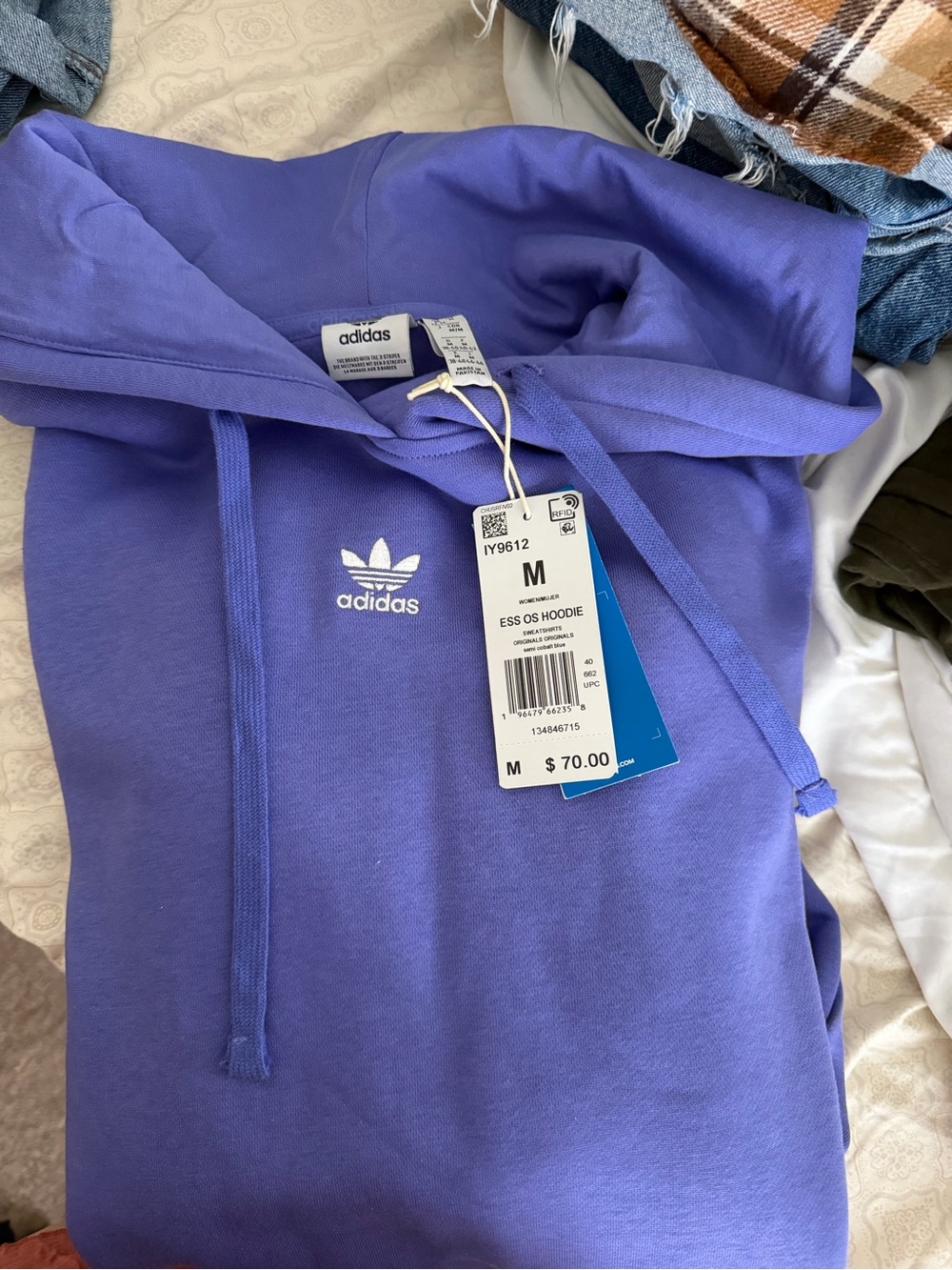 adidas Purple Trefoil Pullover Hoodie